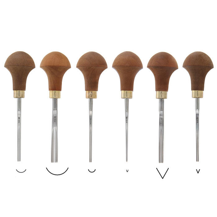Pfeil® Linoleum and Woodcutting Tools Set C, 6-Piece Set